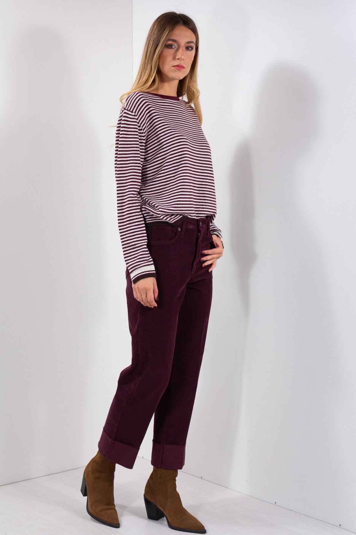 PANTALONE RISVOLTONE VELLUTO