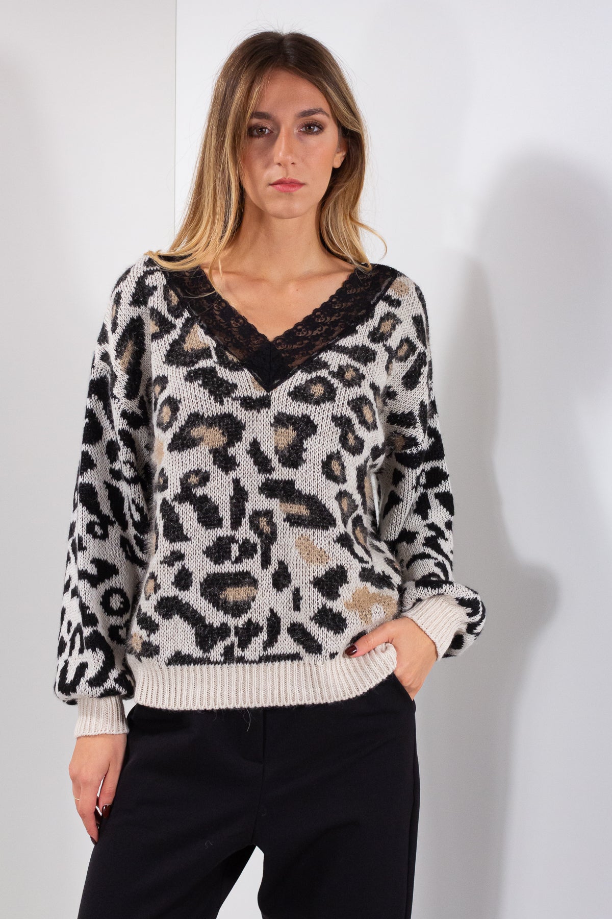 MAGLIA MACULATA + PIZZO