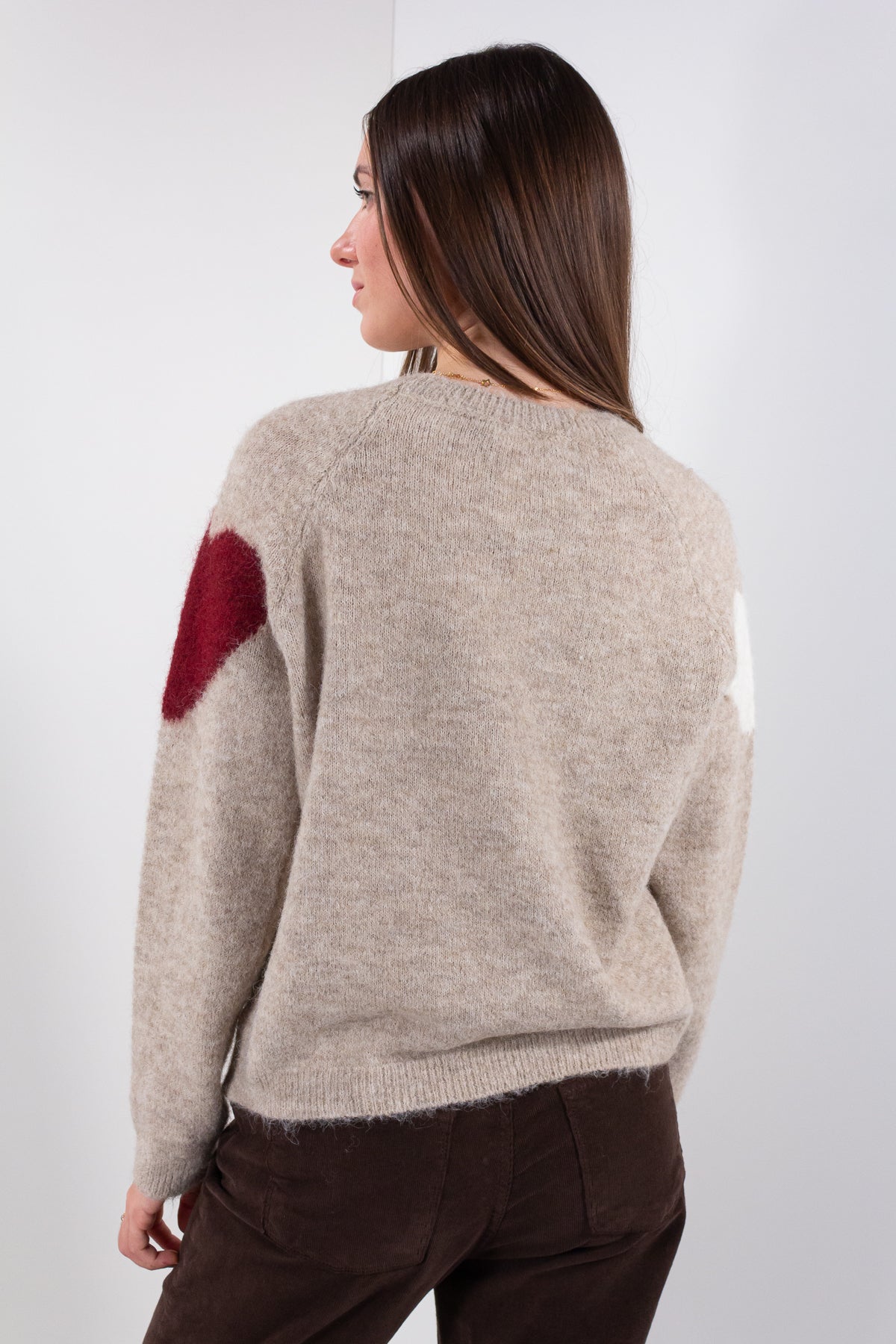 MAGLIA CUORI BICOLOR