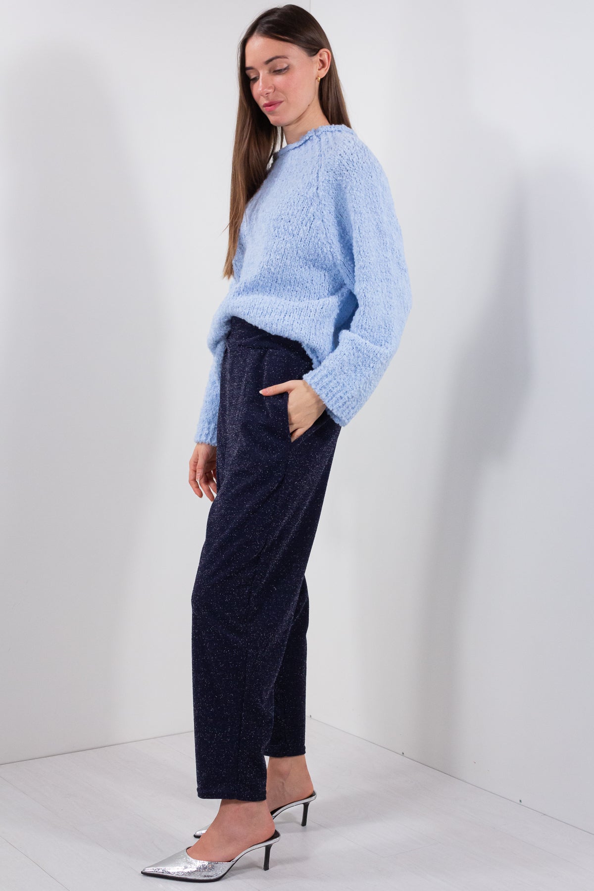 PANTALONE TESSUTO BRILLANTINI