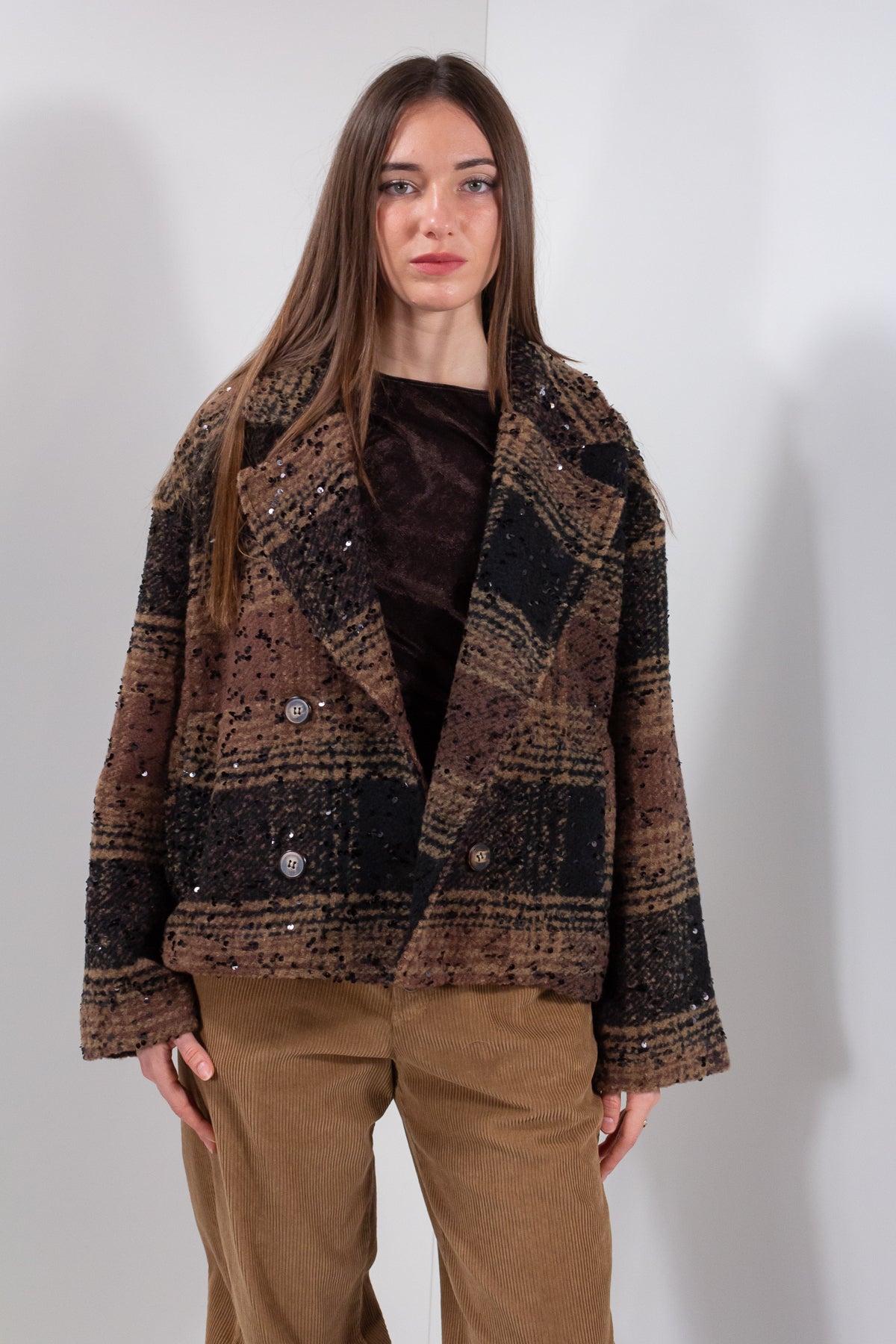 GIACCA QUADROTTI PAILLETTES