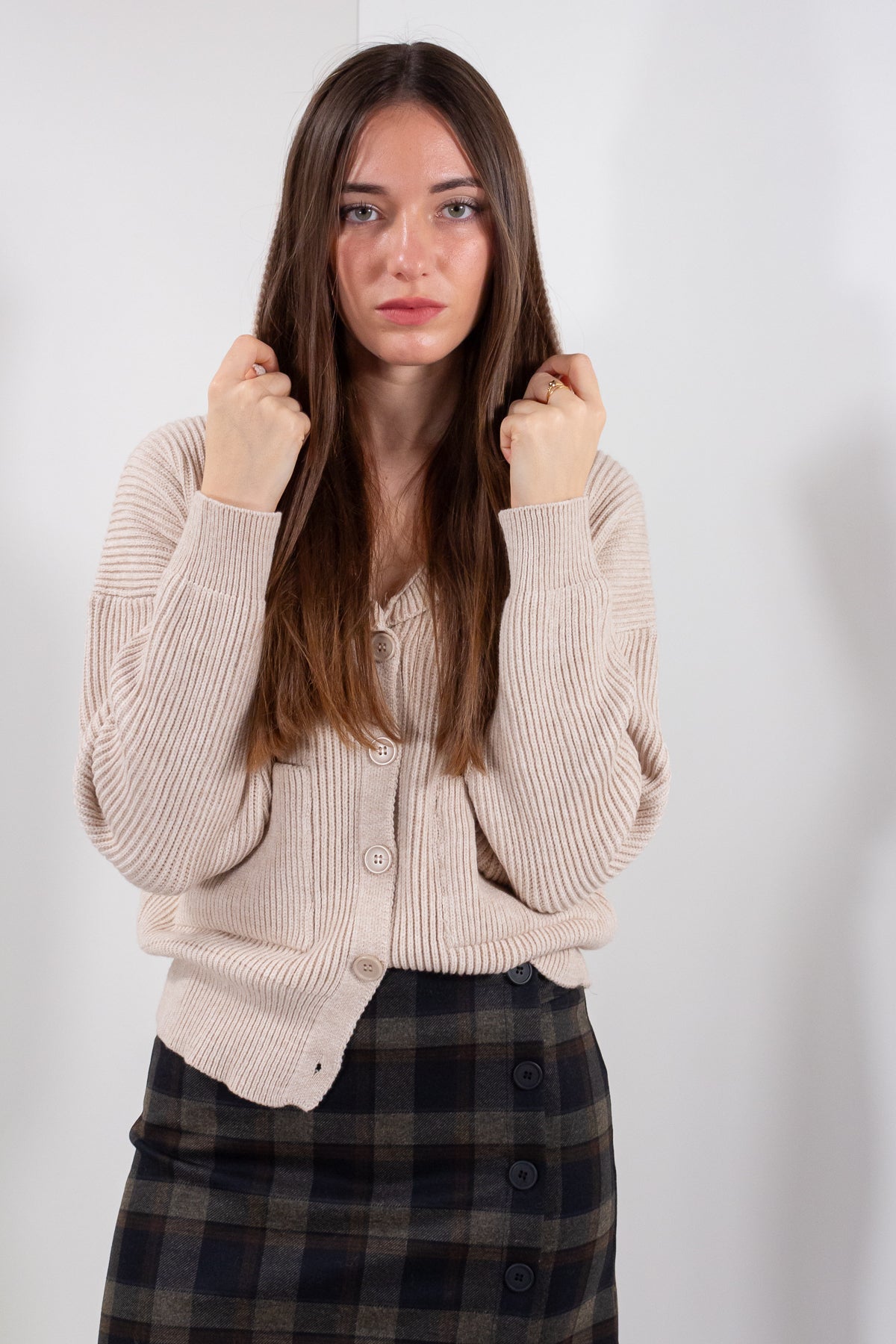 GIACCA IN MAGLIA CAPPUCCIO*