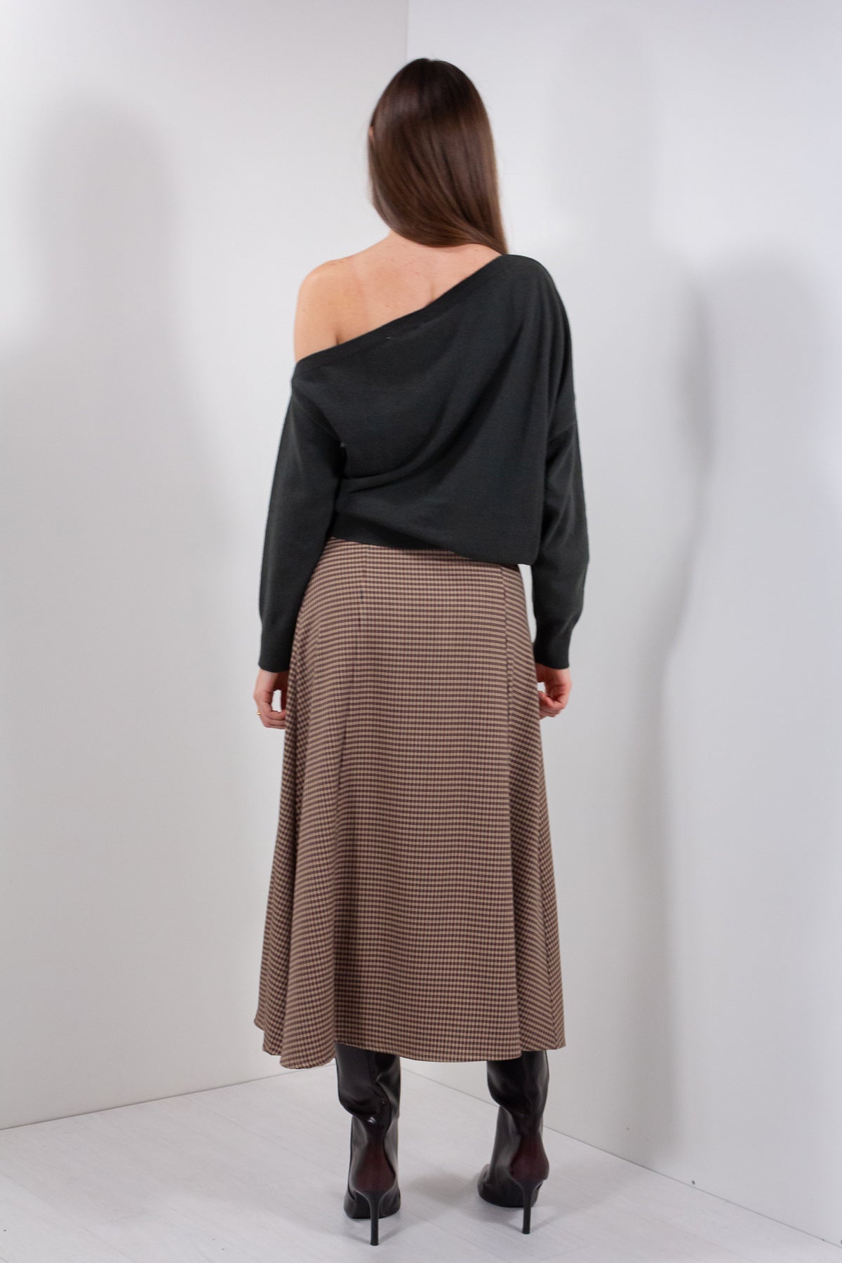 MAGLIA COLLO ASIMMETRICO MISTO LANA/CASHMERE