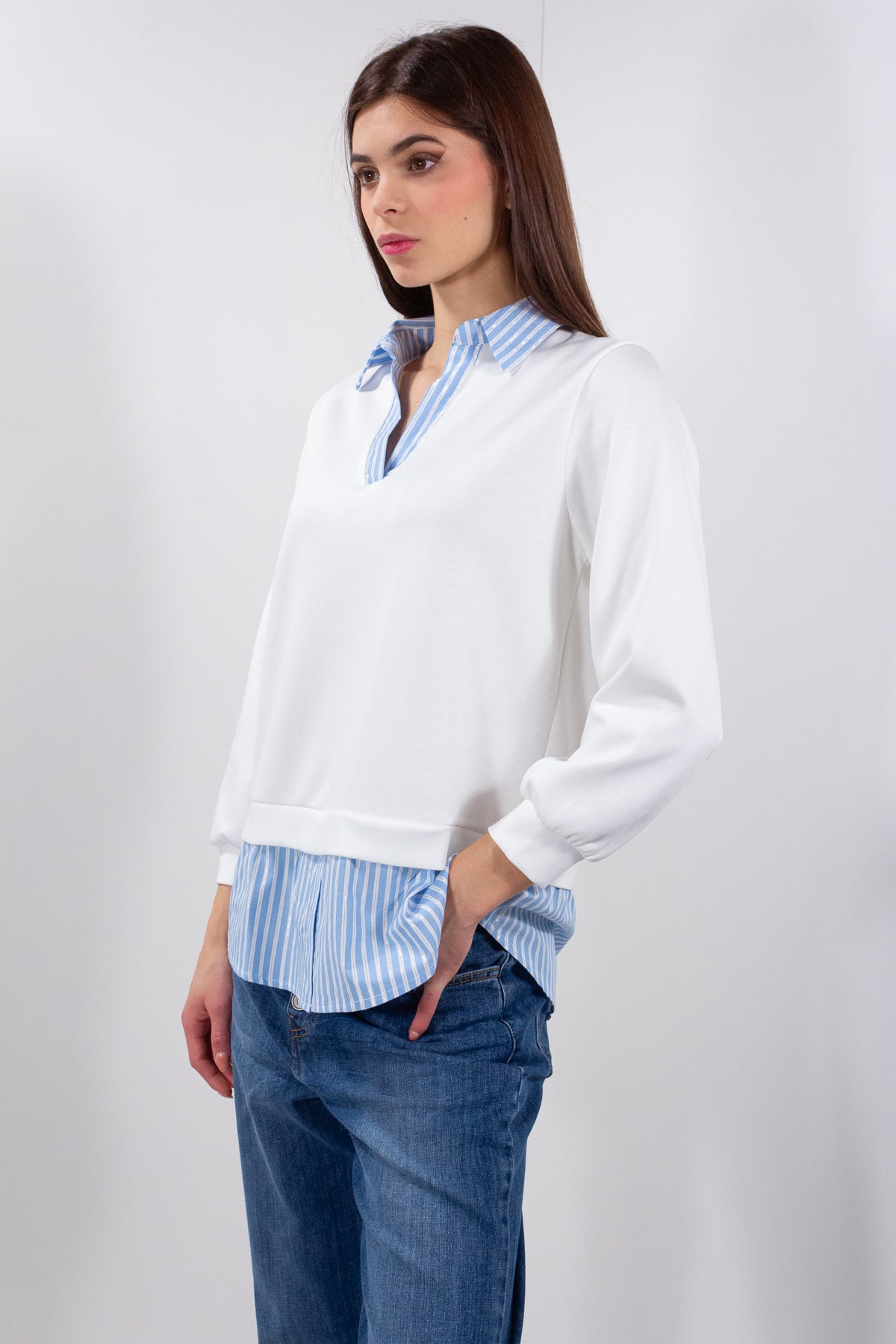 FELPA + COLLO V CAMICIA