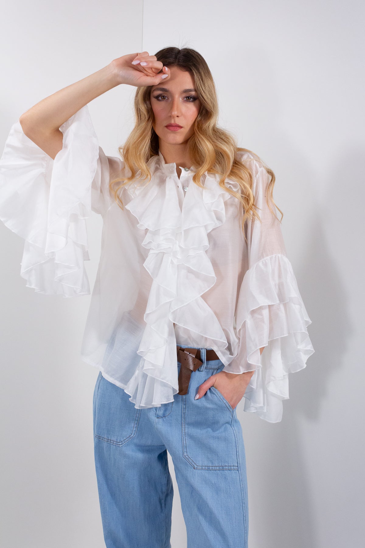 CAMICIA JABOT AMPIA
