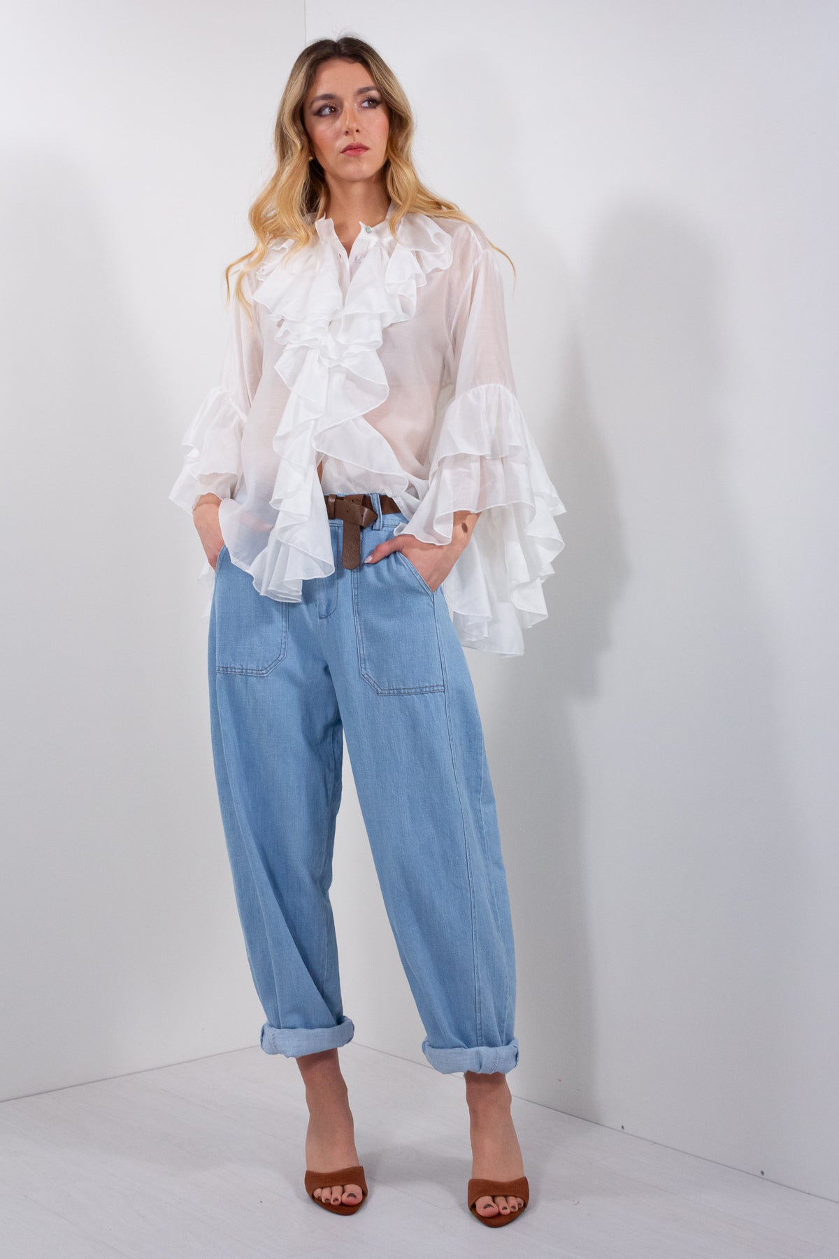 CAMICIA JABOT AMPIA