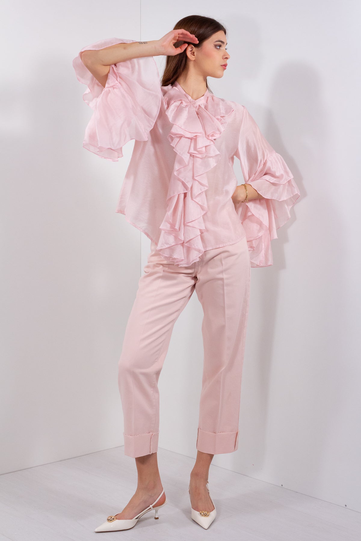 CAMICIA JABOT AMPIA