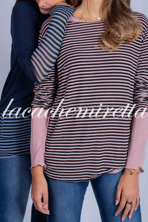MAGLIA RIGATA INTERMEDIA MISTO CASHMERE 1