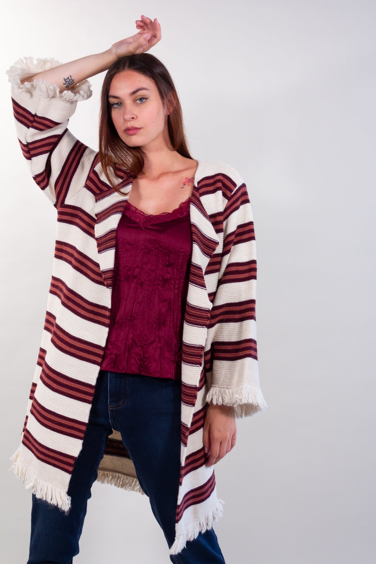 CARDIGAN CHANEL LUNGO FRANGE