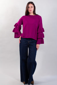 MAGLIA FRAPPE MANICHE