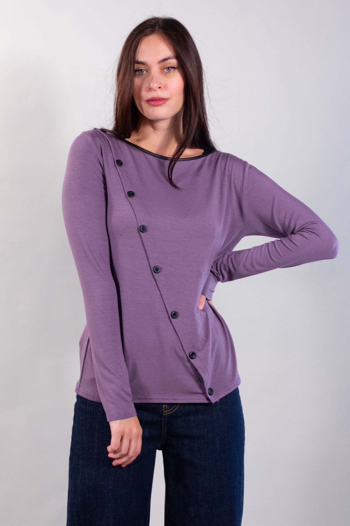 MAGLIA BOTTONI OBLIQUI